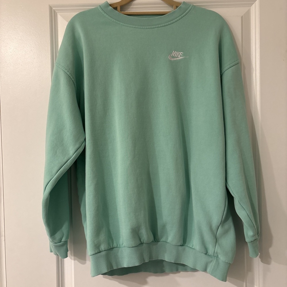 Nike Oversized Big Kids Sweatshirt Green Crewneck‎ Pullover Size XL